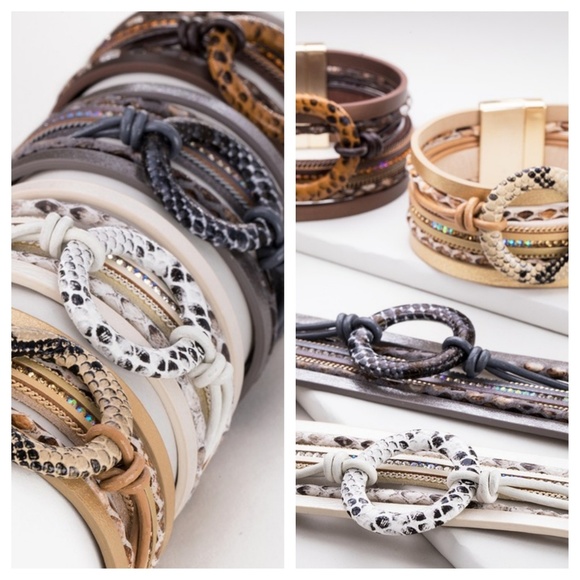 Faux Leather Set With Rhinestone Detail main image 0